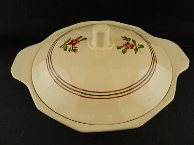 ANTICA ART DECO ZUPPIERA CENTROTAVOLA CERAMICA SARREGUEMINES DIPINTA A MANO