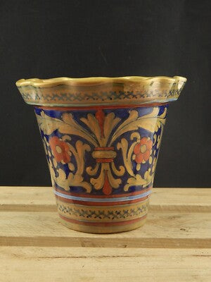VINTAGE VASO CACHE POT MAIOLICA CERAMICA A LUSTRO RUBBOLI GUALDO TADINO
