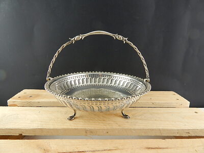 ANTICO ROCAILLE PREZIOSO ELEGANTE CESTINO CENTROTAVOLA ARGENTATO SILVER PLATED