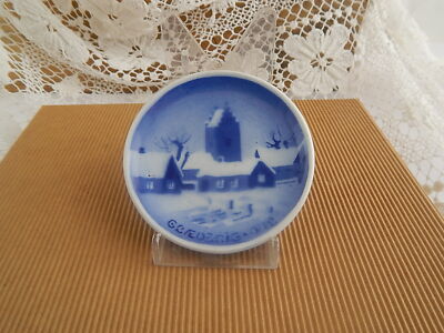 ANTICA PLAQUETTE COPENHAGEN CERAMICA ALUMINIA FAIENCE XIX SECOLO DECORO NATALE 2