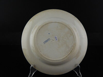 ANTICO AUTENTICO PIATTO CERAMICA POTTERY WEDGWOOD POMPEI META' 800 BIANCO BLU