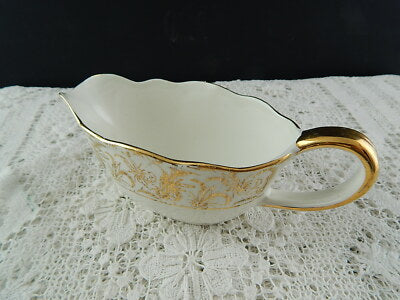 ANTICA RARA SALSIERA CERAMICA SARREGUEMINES DIGOIN 1920 ORO ZECCHINO COLLEZIONE