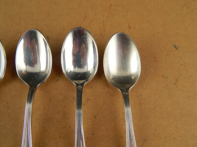 VINTAGE 5 CUCCHIAINI ARGENTATI BAGNO ARGENTO SILVER PLATED SANT'ANDREA CM. 14,5