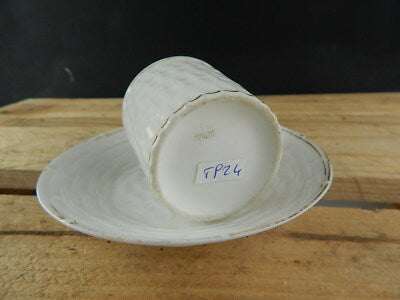 PREZIOSA RARA TAZZINA PORCELLANA BIANCA E ORO COLLEZIONE LIMOGES PRIMA META' 800