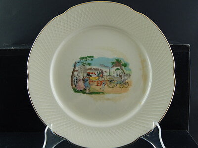 ANTICO RARO PIATTO SEMI PORCELLANA INGLESE OLD BRIDGE EARTHENWARE COLLEZIONE 273