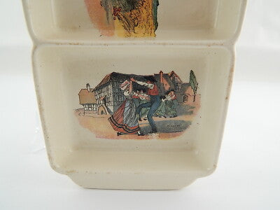 ANTICO VASSOIO SCOMPARTI CERAMICA MAIOLICA SARREGUEMINES OBERNAI XIX SECOLO