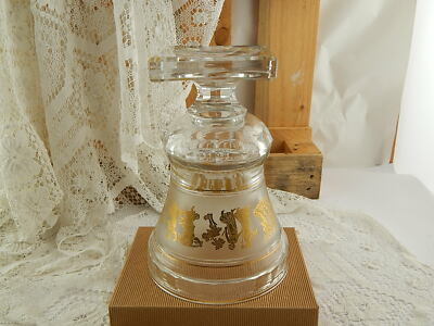 VAL ST LAMBERT FIRMATO VASO CRISTALLO MOLATO JUPITER DANSE DE FLORE ORO 24 K