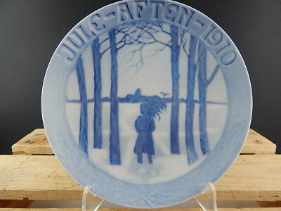ANTICO BUCKA & NISSEN PIATTO NATALE 1910 PORCELLANA COLLEZIONE CHRISTMAS PLATE