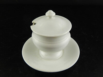 ANTICA SALSIERA MOSTARDIERA CERAMICA BIANCA RICHARD MILANO FINE 1800