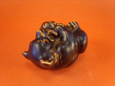 STATUINA PORCELLANA ROYAL COPENHAGEN STONEWARE "Cucciolo Orso Bruno" 21434 ORIGI