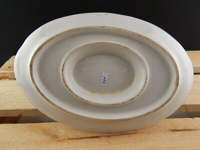 ANTICA FINE 800 SALSIERA PORCELLANA AUSTRIA VIENNA VERDE E ORO DIPINTA ANATRE