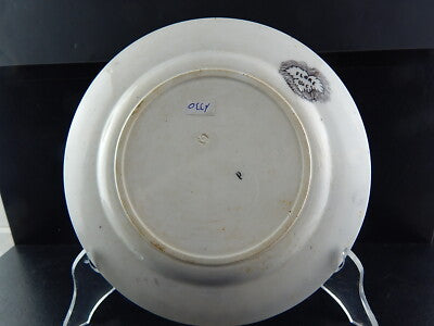 ANTICO PIATTO CERAMICA SARREGUEMINES U&C COLLEZIONE FLORE 1800 ART NOUVEAU #1330
