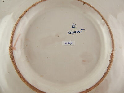 VINTAGE PIATTO PARATA MAIOLICA VINCENZINA CERAMICA A LUSTRO GUALDO TADINO CM.37