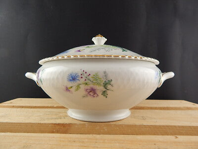 ANTICA ZUPPIERA PORCELLANA BIANCA FIORI BAVARIA SELTMANN WEIDEN ELISABETH