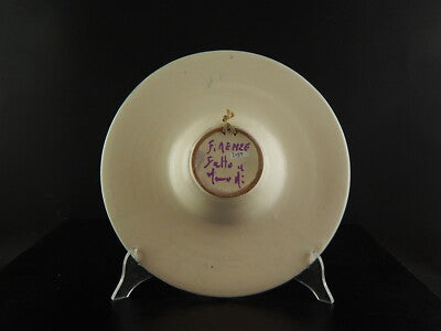 BOTTEGA D'ARTE PIATTO DECORATIVO MAIOLICA CERAMICA FIRENZE FATTO DIPINTO A MANO