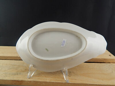 ANTICA RAVIERA PIATTO CONCHIGLIA PORCELLANA GINORI FINE 800 PROFILO ROSA E NERO