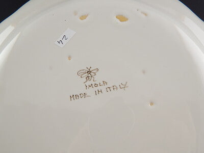 ANTICO 1946 PIATTO PIANO CERAMICA IMOLA TECNICA E DECORO SETTECENTO ITALIANO #24