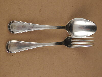 VINTAGE 1 CUCCHIAIO 1 FORCHETTA TAVOLA ARGENTATE BAGNO ARGENTO SANT'ANDREA