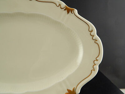 RETRO ROCAILLE VEB REICHENBACH PIATTO PORTATA VASSOIO PORCELLANA BIANCO ORO