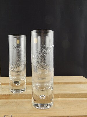 CRISTALLERIA MUNDGEBLASEN 6 BICCHIERI CRISTALLO BIBITA TE FREDDO INCISI A MANO