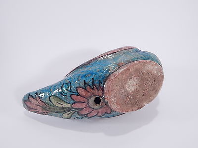 ANTICA PERSIA AUTENTICA STATUINA IN CERAMICA SMALTATA DECORATA A MANO COLLEZIONE