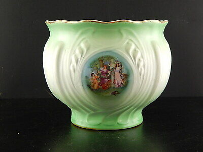 ANTICA LIBERTY CERAMICA LOMBARDA ELEFANTINO VASO CACHEPOT DIPINTI KAUFFMANN