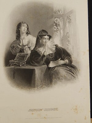 ANTICA STAMPA INCISIONE XIX SECOLO JOHN TALLIS & COMPANY LONDON PASSION FLOWER