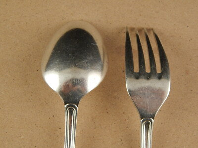 VINTAGE 1 CUCCHIAIO 1 FORCHETTA TAVOLA ARGENTATE BAGNO ARGENTO SANT'ANDREA