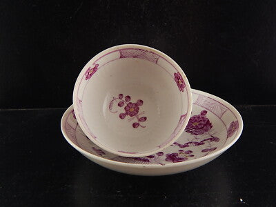 ANTICA FINE PORCELLANA TAZZA TE' COMPAGNIA DELLE INDIE DIPINTA A MANO XVIII SEC.