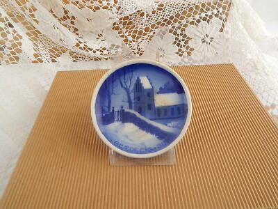 ANTICA PLAQUETTE COPENHAGEN CERAMICA ALUMINIA FAIENCE XIX SECOLO DECORO NATALE