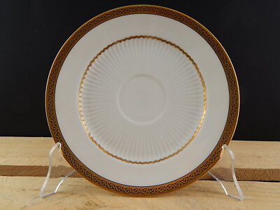 ANTICO PREZIOSO PIATTO SCHUMANN BAVARIA PORCELLANA BIANCA DECORO ORO IMPERO