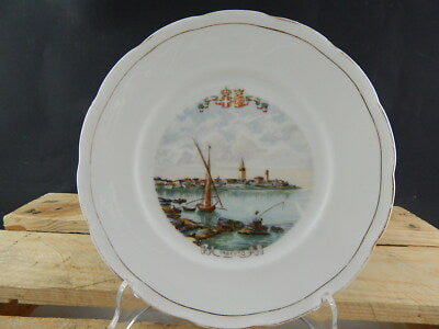 ANTICO PIATTO PORCELLANA GINORI CITTA' REDENTE PARENZO 1919 STEMMA REGNO ITALIA