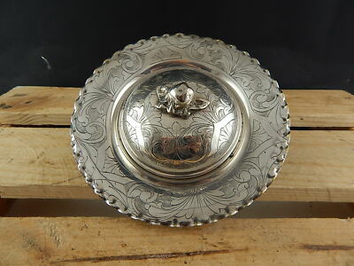 VINTAGE SHEFFIELD SILVER PLATE PORTA MUFFIN BURRO BAGNO ARGENTO CESELLATO