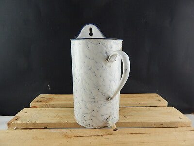 ANTICO CONTENITORE GRADUATO PARETE LATTA METALLO SMALTATO SHABBY CHIC