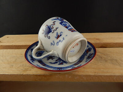 ANTICO 1850 SET PORCELLANA TAZZA E PIATTO MINTON STOKE STAFFORDSHIRE WOODSEAT