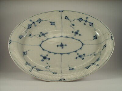 ROYAL COPENHAGEN BLUE FLUTED PLAIN ANTICO GRANDE VASSOIO OVALE FINE 1700