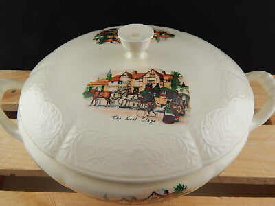 ANTICA RARA ZUPPIERA CERAMICA SEMI PORCELLANA INGLESE OLD BRIDGE EARTHENWARE