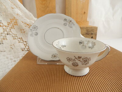 ANTICO RARO SET CAFFE' PORCELLANA ARGENTO MITTERTEICH BAVARIA US ZONE ANNI '40