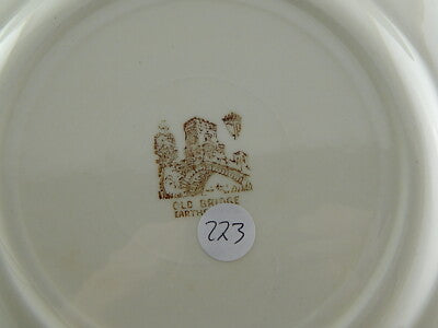 ANTICO RARO PIATTO SEMI PORCELLANA INGLESE OLD BRIDGE EARTHENWARE COLLEZIONE 273