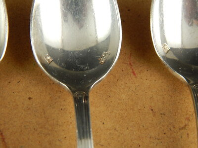 VINTAGE 6 CUCCHIAINI ARGENTATI BAGNO ARGENTO SILVER PLATED SANT'ANDREA CM. 14,5