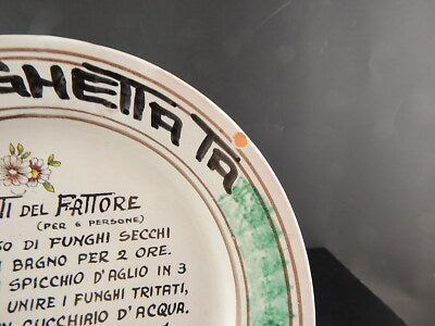 VINTAGE PIATTO ARTISTI DELLA CERAMICA SPAGHETTATA DIPINTO MANO CAVA TIRRENI #