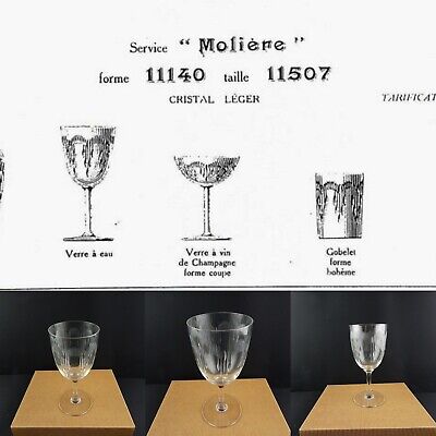 ANTICO ART NOUVEAU CRISTALLO BACCARAT MOLIERE 1916 CALICE BICCHIERE VINO PORTO