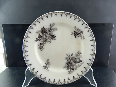 ANTICO PIATTO CERAMICA SARREGUEMINES U&C COLLEZIONE FLORE 1800 ART NOUVEAU #1331