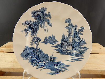 VINTAGE PIATTO PORCELLANA JOHNSON BROS THE OLD MILL STAMPA A MANO CM 18 #4737