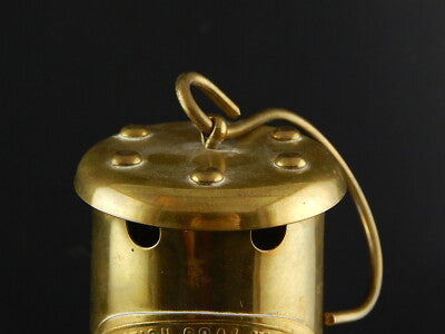 VINTAGE LAMPADA OTTONE PARAFFINA MINATORE ABERAMA COLLIERY BRITISH COAL MINING