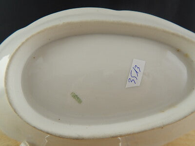 ANTICA RAVIERA PIATTO CONCHIGLIA PORCELLANA GINORI FINE 800 PROFILO ROSA E NERO