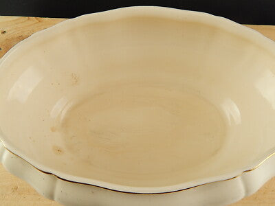 ANTICA ART DECO ZUPPIERA CENTROTAVOLA CERAMICA DECORO ORO VILLEROY&BOCH METTLACH