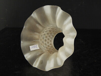 ANTICO EPOCA ART DECO VETRO SATINATO BOLLE TULIP PARALUME PER APPLIQUE LAMPADA