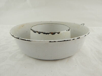 ANTICA E RARA FORMELLA TORTIERA METALLO SMALTATO SHABBY CHIC KITCHEN COLLECTION