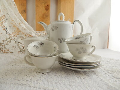 ANTICO SERVIZIO CAFFÈ PORCELLANA ARGENTO MITTERTEICH BAVARIA US ZONE ANNI '40